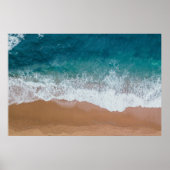 Deep Blue Ocean Beach Waves Photography Poster (Voorkant)