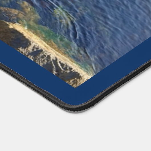 Deep Blue Ocean Foto Aangepaste naam Bureaumat (Hoek)