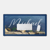 Deep Blue Ocean Foto Aangepaste naam Bureaumat (Keyboard & Muis)