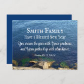 Deep Blue Ocean Foto Christelijk Nieuwjaar Bijbels Briefkaart (Voorkant / Achterkant)