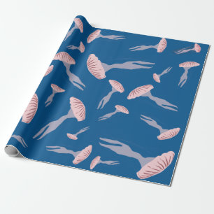 Deep Blue Ocean Jellyfish Patroon Cadeaupapier