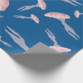 Deep Blue Ocean Jellyfish Patroon Cadeaupapier (Hoek)