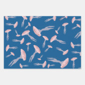 Deep Blue Ocean Jellyfish Patroon Inpakpapier Vel (Voorkant)