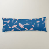 Deep Blue Ocean Jellyfish Patroon Lichaamskussen (Achterkant)