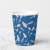 Deep Blue Ocean Jellyfish Patroon Papieren Bekers (Achterkant)
