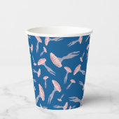 Deep Blue Ocean Jellyfish Patroon Papieren Bekers (Voorkant)