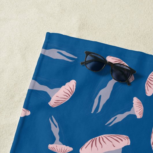 Deep Blue Ocean Jellyfish Patroon Strandlaken (In situ)