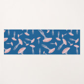 Deep Blue Ocean Jellyfish Patroon Yogamat (Voorkant (horizontaal))