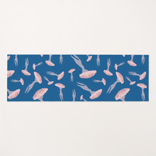 Deep Blue Ocean Jellyfish Patroon Yogamat (Voorkant (horizontaal))