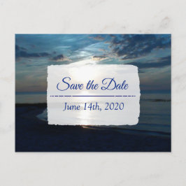 Deep Blue Ocean Sunset Save the Date Briefkaart