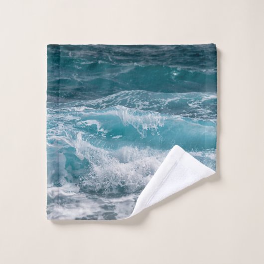 Deep Blue Ocean Wave Comfort Washandje (Wasdoekje)