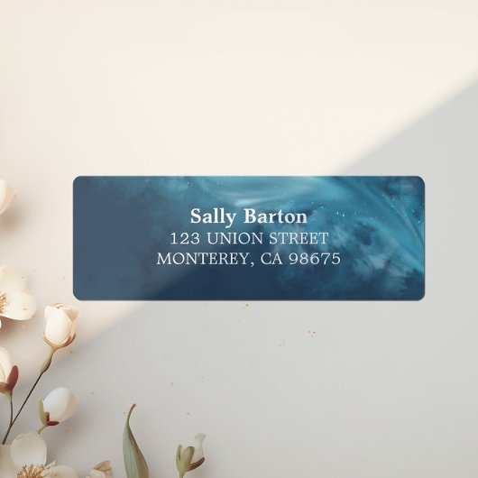 Deep Blue Ocean Wave Wedding Etiket