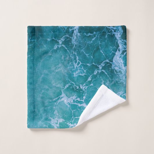 Deep Blue Ocean Waves Bad Handdoek (Wasdoekje)