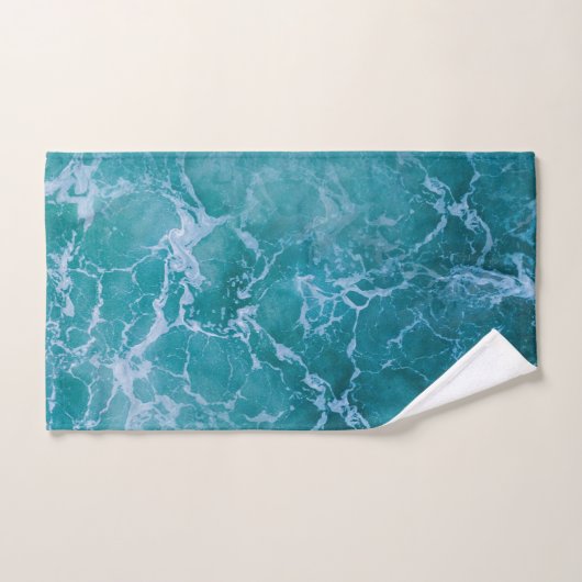 Deep Blue Ocean Waves Bad Handdoek (Handdoek)
