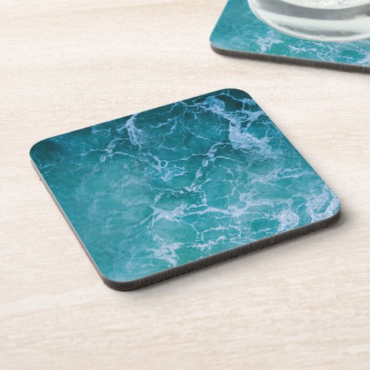 Deep Blue Ocean Waves Bier Onderzetter (Linkerzijde)