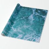 Deep Blue Ocean Waves Cadeaupapier (Uitgerold)