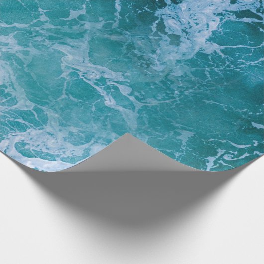 Deep Blue Ocean Waves Cadeaupapier (Hoek)