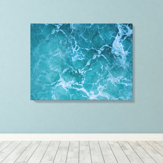 Deep Blue Ocean Waves Canvas Afdruk (Insitu (Houten vloer))