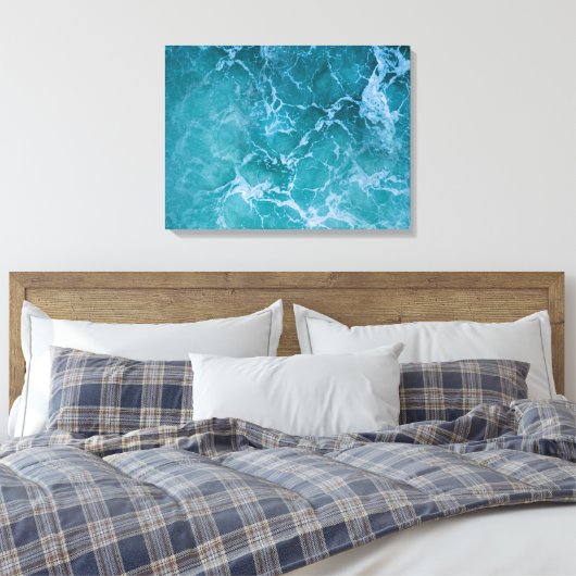 Deep Blue Ocean Waves Canvas Afdruk (Insitu (Slaapkamer))