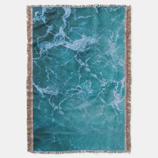 Deep Blue Ocean Waves Deken (Voorkant Verticaal)