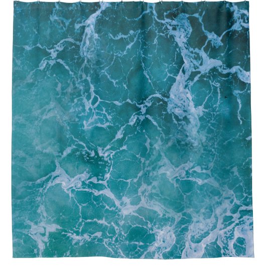 Deep Blue Ocean Waves Douchegordijn (Voorkant)