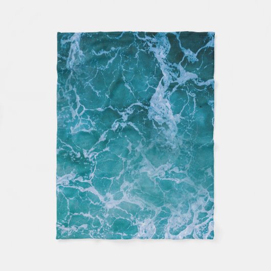 Deep Blue Ocean Waves Fleece Deken (Voorkant)