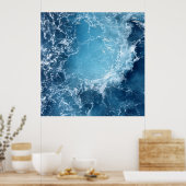 Deep Blue Ocean Waves Fotografie Poster (Keuken)