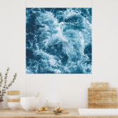 Deep Blue Ocean Waves Fotografie Poster (Keuken)