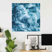 Deep Blue Ocean Waves Fotografie Poster (Thuiskantoor)