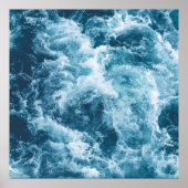Deep Blue Ocean Waves Fotografie Poster (Voorkant)