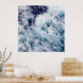 Deep Blue Ocean Waves Fotografie Poster (Keuken)
