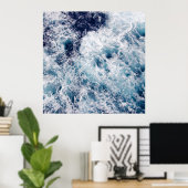 Deep Blue Ocean Waves Fotografie Poster (Thuiskantoor)