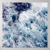 Deep Blue Ocean Waves Fotografie Poster (Voorkant)