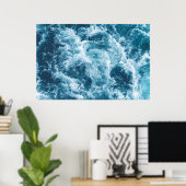 Deep Blue Ocean Waves Fotografie Poster (Thuiskantoor)