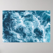 Deep Blue Ocean Waves Fotografie Poster (Voorkant)