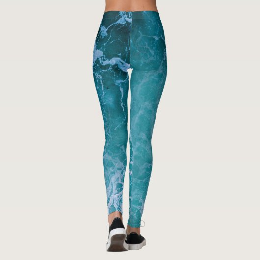 Deep Blue Ocean Waves Leggings (Achterkant)