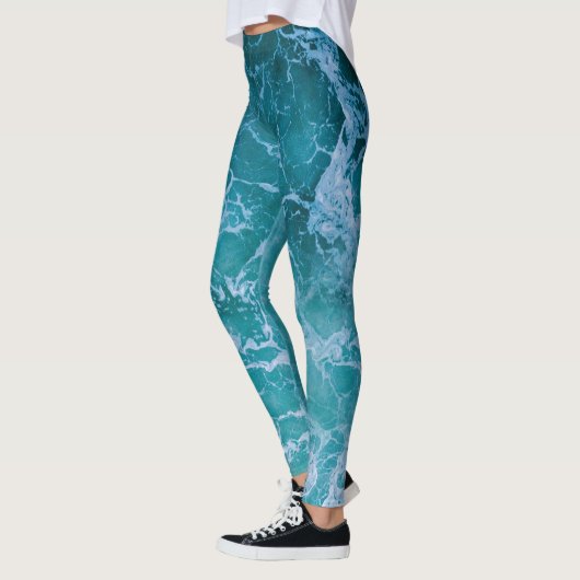 Deep Blue Ocean Waves Leggings (Links)