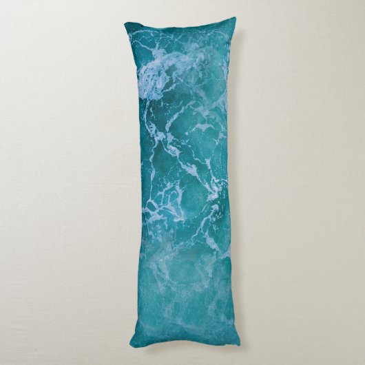 Deep Blue Ocean Waves Lichaamskussen (Achterkant (Verticaal))