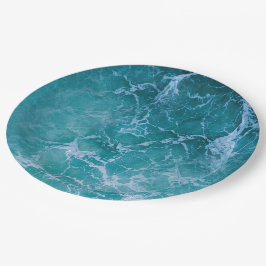 Deep Blue Ocean Waves Papieren Bordje