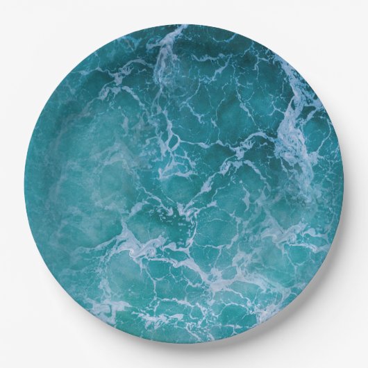 Deep Blue Ocean Waves Papieren Bordje (Voorkant)