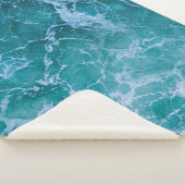 Deep Blue Ocean Waves Sherpa Deken (3/4)
