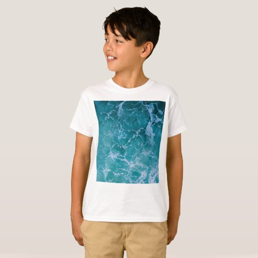 Deep Blue Ocean Waves T-shirt (Voorkant volledig)