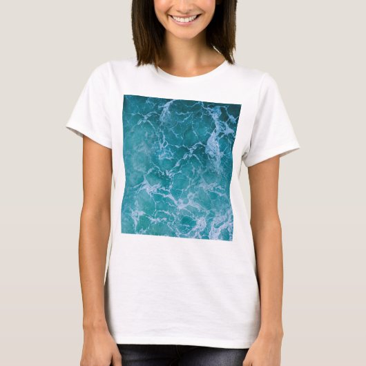 Deep Blue Ocean Waves T-shirt (Voorkant)