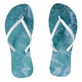 Deep Blue Ocean Waves Teenslippers (Voetbed)