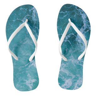 Deep Blue Ocean Waves Teenslippers