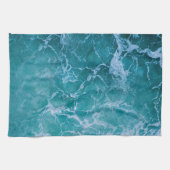 Deep Blue Ocean Waves Theedoek (Horizontaal)