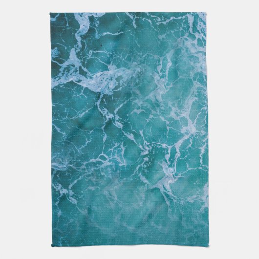 Deep Blue Ocean Waves Theedoek (Verticaal)