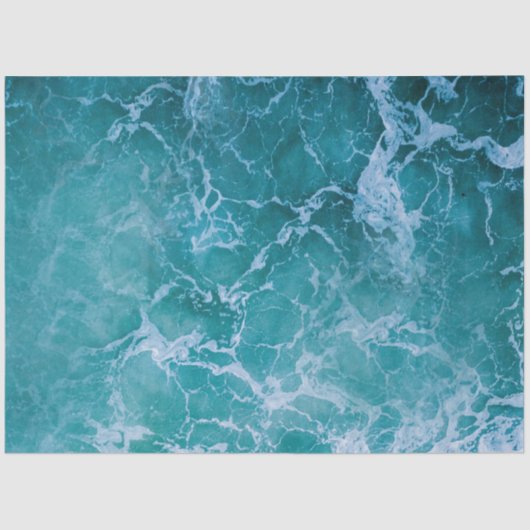 Deep Blue Ocean Waves Tissuepapier (Voorkant)