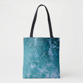 Deep Blue Ocean Waves Tote Bag