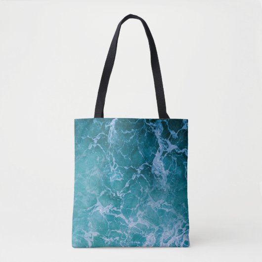 Deep Blue Ocean Waves Tote Bag (Voorkant)